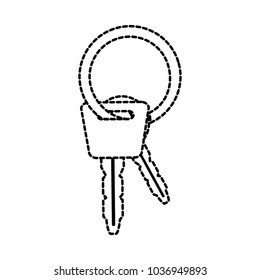 dotted shape car keys object to security system