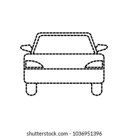 dotted shape car station with headlights and wheel design