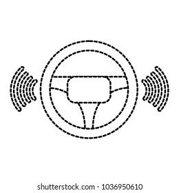 dotted shape car steering wheel ito drive icon