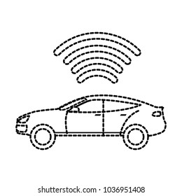 dotted shape car transport with digital wifi connection