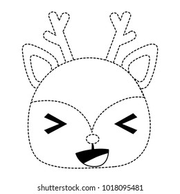 dotted shape cheerful deer head wild animal