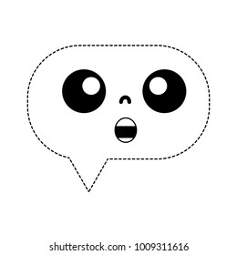 dotted shape chocked chat bubble kawaii cartoon