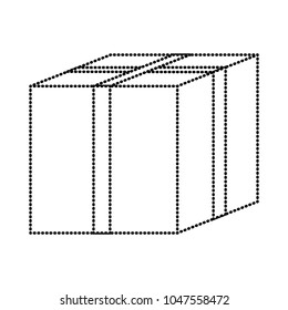 dotted shape close box package object to delivery