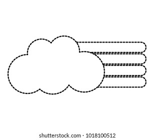 dotted shape cloud with nature rainbow design in the sky