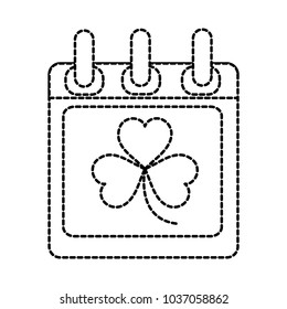 dotted shape clover plant inside calendar holiday celebration