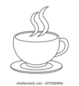 dotted shape coffee cup frash and hot beverage
