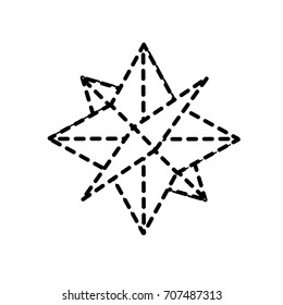 dotted shape compass symbol to geography adventure direction