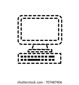 dotted shape computer electronic technology with database information