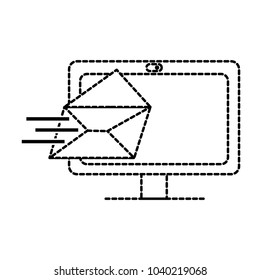 dotted shape computer technology with e-mail letter message