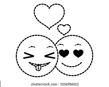 dotted shape couple emoji funny and enamored expression