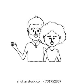 dotted shape couple together with casual clothes