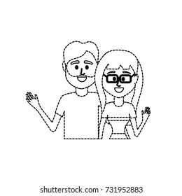 dotted shape couple together with casual clothes
