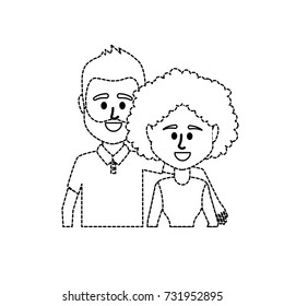 dotted shape couple together with casual clothes