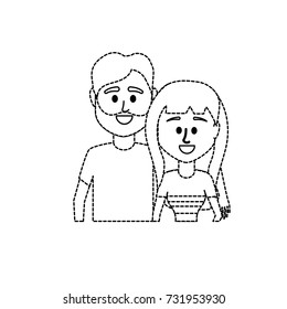 dotted shape couple together with casual clothes
