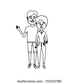dotted shape couple together with clouthes design