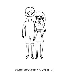 dotted shape couple together with clouthes design