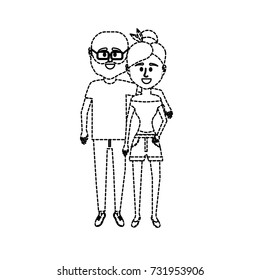 dotted shape couple together with clouthes design