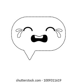 dotted shape crying chat bubble kawaii cartoon