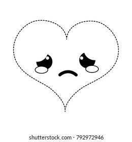 dotted shape crying heart passion kawaii character