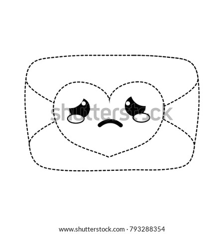 dotted shape crying love card kawaii cartoon