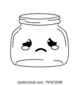 dotted shape crying mason glass kawaii cartoon