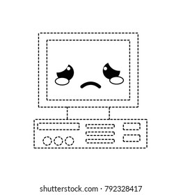 dotted shape crying and tender computer technology kawaii