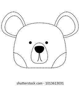 dotted shape cute bear head wild animal