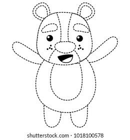 dotted shape cute and cheerful bear wild animal