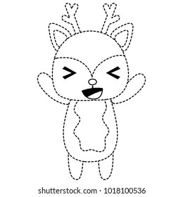 dotted shape cute and cheerful deer wild animal