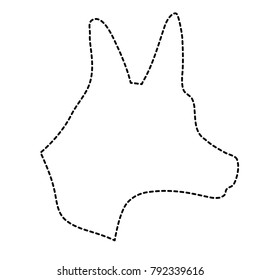 dotted shape cute dog head cartoon animal