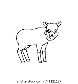dotted shape cute elk wild animal icon