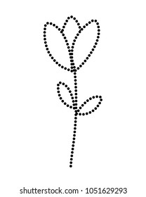 dotted shape cute flower with nature leaves and petals