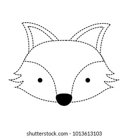 dotted shape cute fox head wild animal