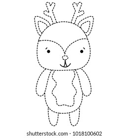 dotted shape cute and happy deer wild animal