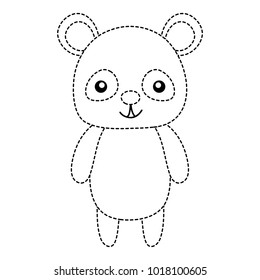 dotted shape cute and happy panda wild animal