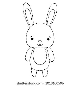 dotted shape cute and happy rabbit wild animal