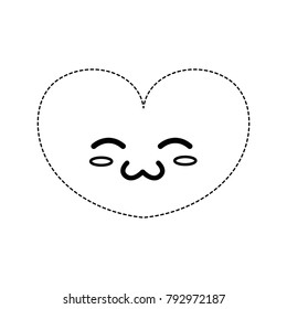 dotted shape cute heart kawaii character design