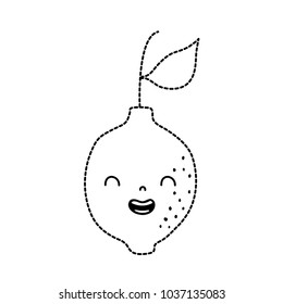 dotted shape cute lemon kawaii smile fruit