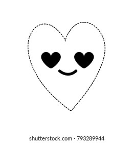 dotted shape cute in love heart kawaii cartoon
