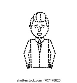dotted shape cute man with hairstyle design and shirt