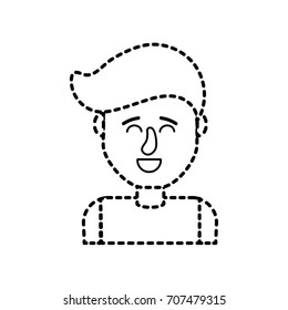 dotted shape cute man with hairstyle design and shirt
