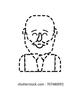 dotted shape cute man with hairstyle design and shirt