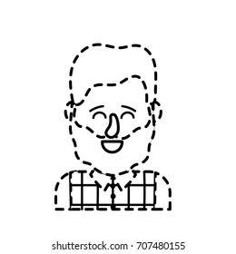 dotted shape cute man with hairstyle design and shirt