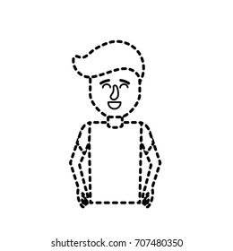 dotted shape cute man with hairstyle design and shirt