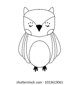 dotted shape cute owl wild animal of the forest