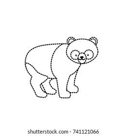 dotted shape cute panda wild animal icon