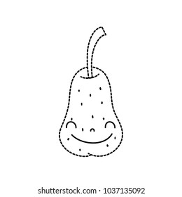 dotted shape cute pear kawaii happy fruit