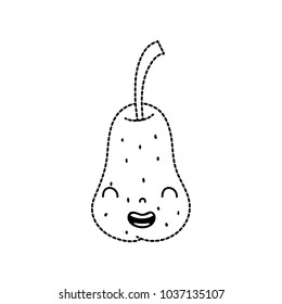 dotted shape cute pear kawaii smile fruit
