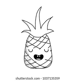 dotted shape cute pineapple kawaii funny fruit