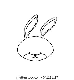 dotted shape cute rabbit head wild animal